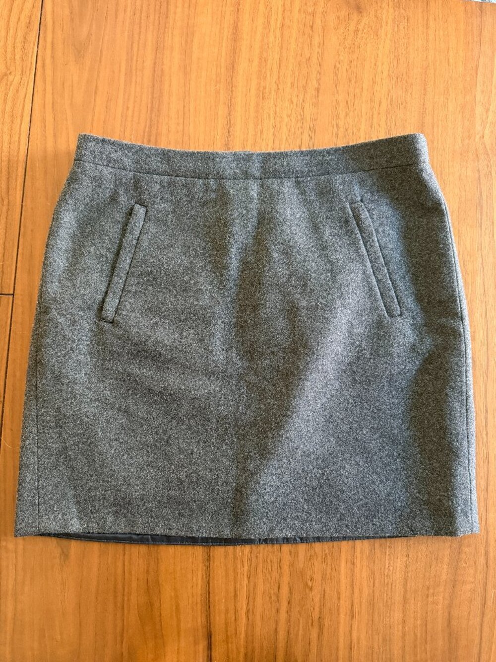 J.Crew Heather Gray Wool Blend Mini Skirt A-Line 6 EUC